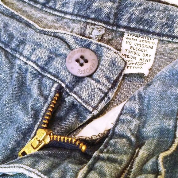 Vintage 80s Cherokee Pleated Mom Jeans M(8) Pockets Wide Baggy Tapered Leg - Picture 7 of 11